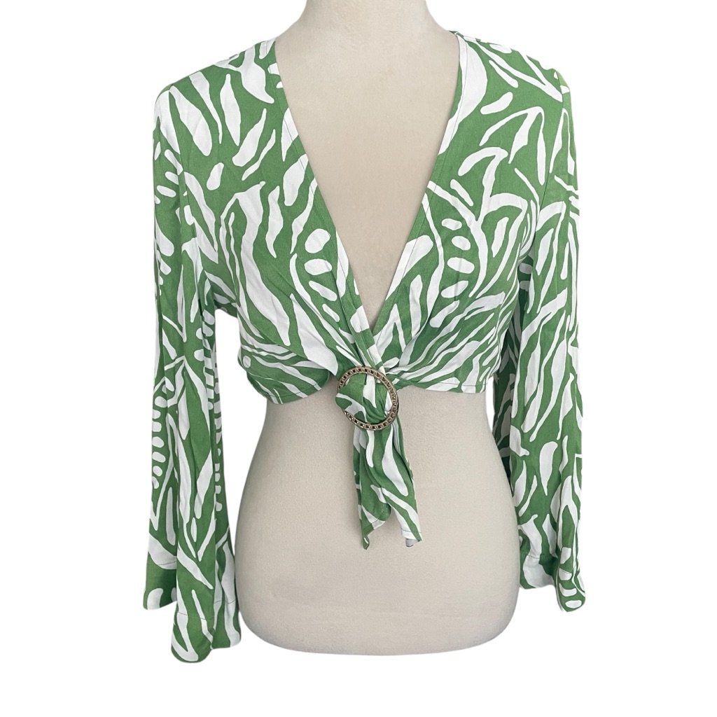 House Of Harlow 1960 Leaves Cropped Top Women Size S Beachy Casual Y2k Chic Sexy